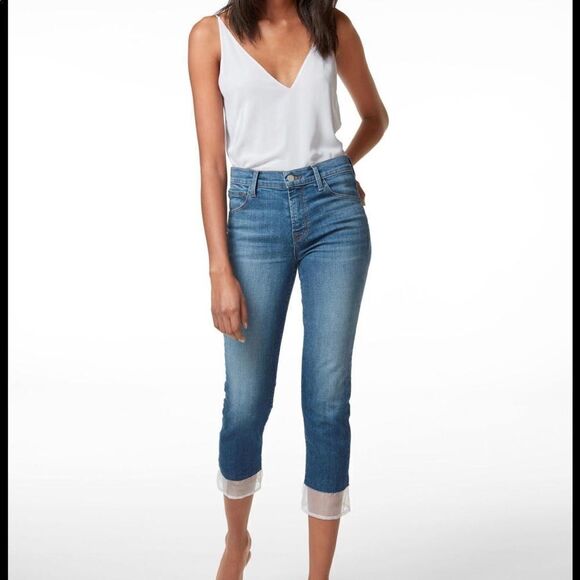 J Brand Ruby Hi-Rise Cropped Cigarette Jeans - Picture 1 of 8
